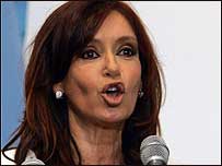 A candidata à Presidência da Argentina Cristina Kirchner