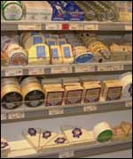 Cheese counter in supermarket