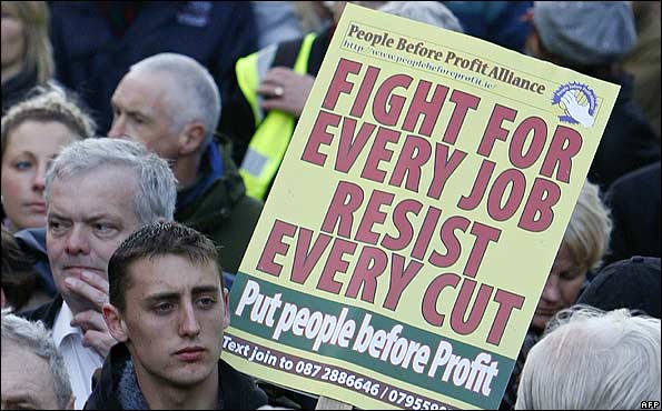 Dublin protest over economic pain, 6 Nov 09