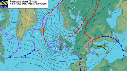 Latest pressure chart from the Met Office