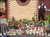 警方查获的被盗花园物品