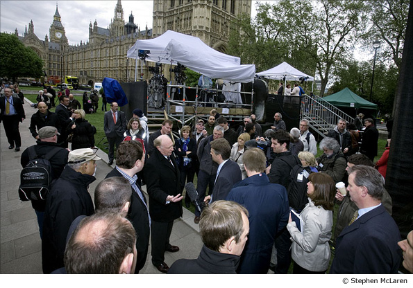 Neil Kinnock on College Green