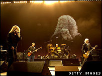 Led Zeppelin on stage