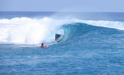 It’s a long way to Tahiti, but George Kindly Jnr gets his moneys worth. Pic 07