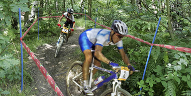 Artist's impression of a mountain biking event in Weald Country Park, Essex Artist's impression of a mountain biking event in Weald Country Park, Essex