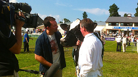 Rhys talks to a handler