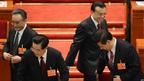 （由左至右）吴邦国，胡锦涛，李克强，习近平(14/3/2013)