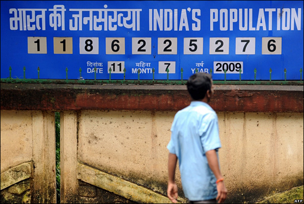 India population clock in Delhi