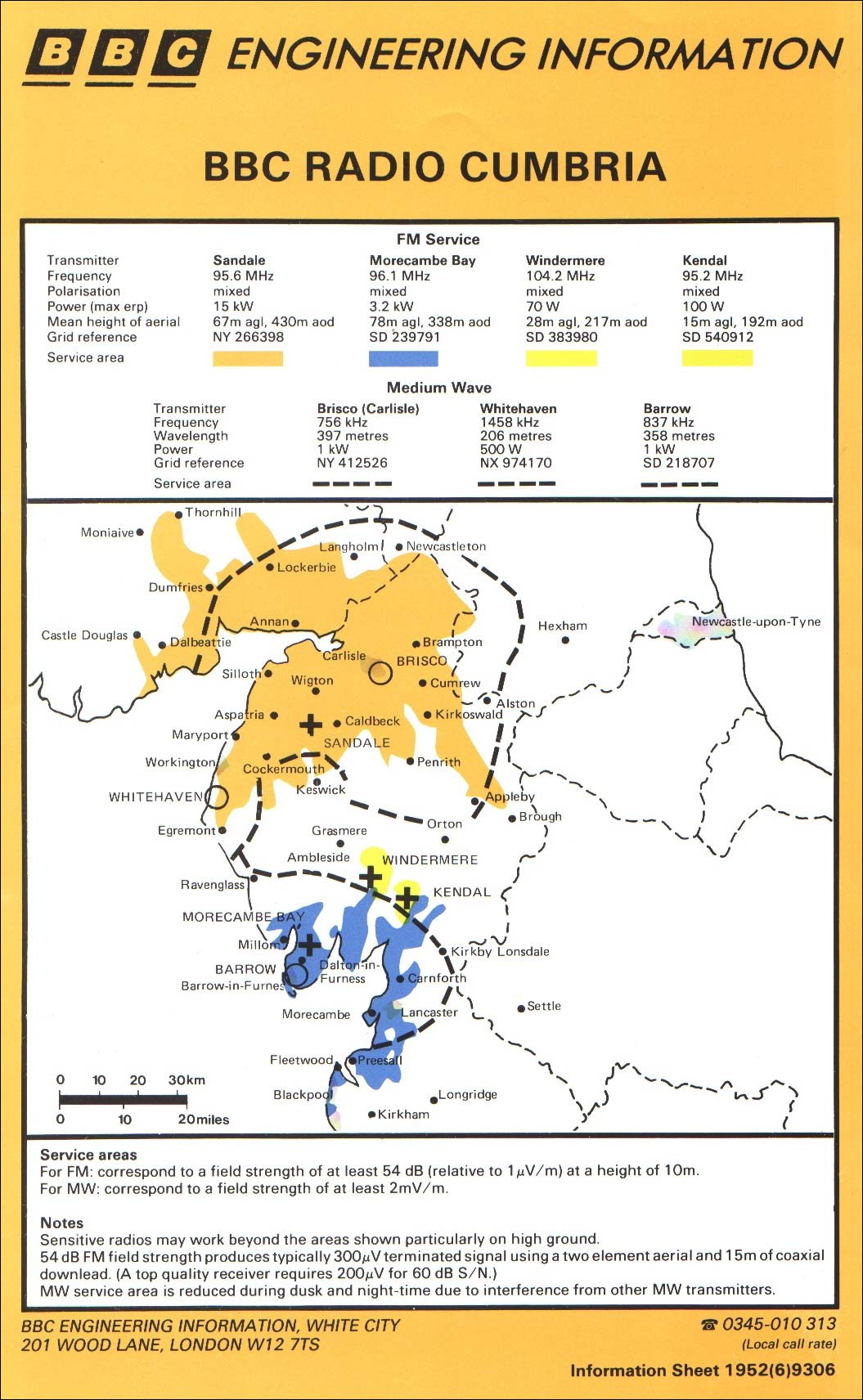 Map of transmitter coverage