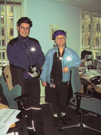 Callum and Nuala in their cycling gear