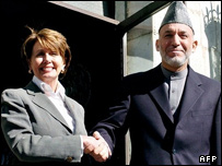 نانسی پلوسی، رييس مجلس نمايندگان آمريکا و آقای کرزی 