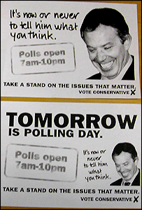 Pôster da campanha conservadora