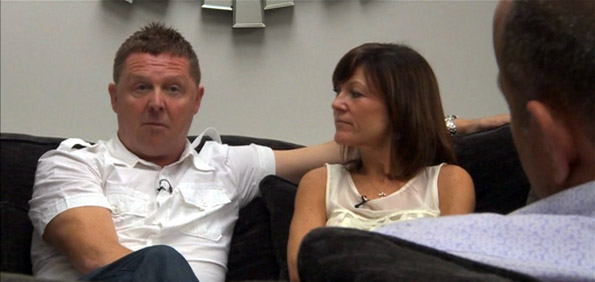 Paul & Suzie Thompson talking to Chris Jackson