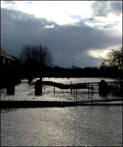 Flooding around Mill Lane in Tewkesbury