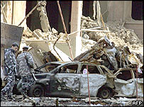 صحنه انفجاری که به کشته شدن آقای حريری منجر شد