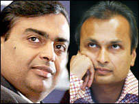 मुकेश और अनिल अंबानी