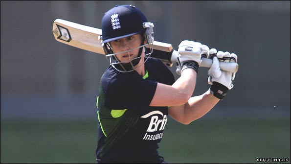 Claire Taylor taking part in batting practice