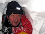 Euan McIlwraith pokes head into snow-hole