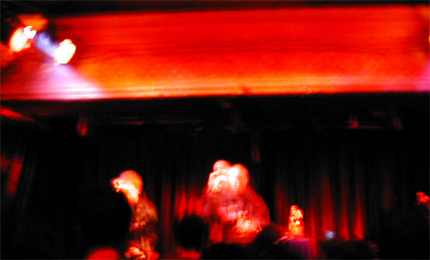 Paul Smith of Maximo Park proudly show's off his Electric Mainline free merchandise.