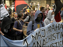 Průvod anarchistů Praha