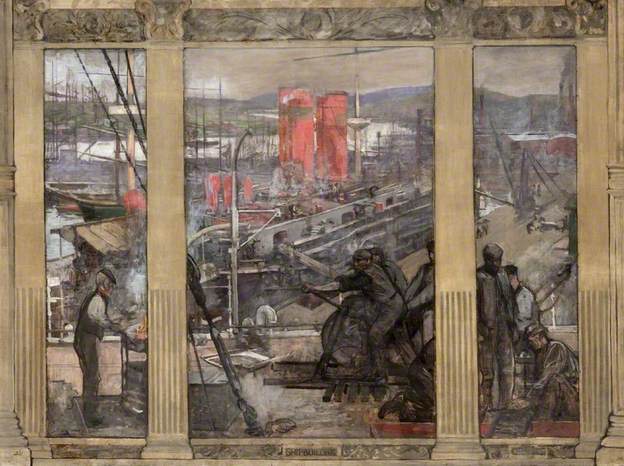 Shipbuilding on the Clyde (sketch) by John Lavery