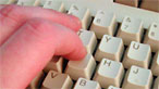 finger on keyboard