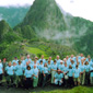 Denis' fellow trekkers on the Inca Trail as they arrive at Machu Piccu