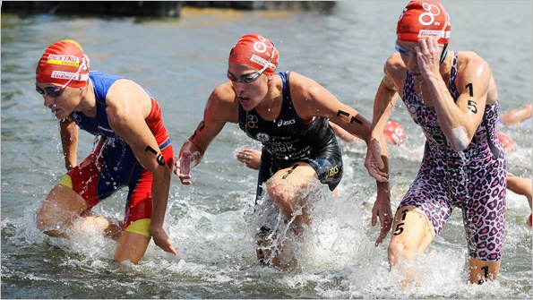 Triathletes in Hyde Park