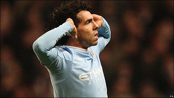 Carlos Tevez taunts Manchester United after scoring at Eastlands