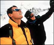 Joe and the director prepare a scene