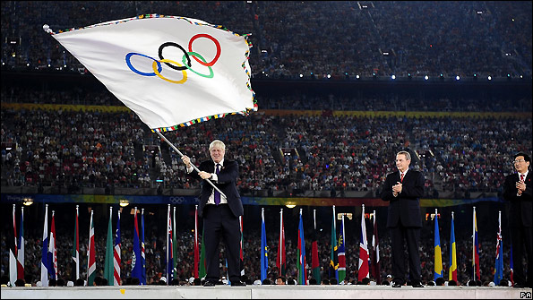 London mayor Boris Johnson at the 2008 closing ceremony