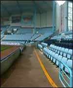 Inside Highfield Road football ground 
