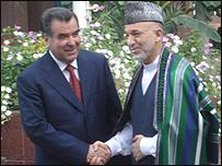 افغان ولسمشر حامد کرزي له خپل تاجک سيال – امامعلي رحمان 