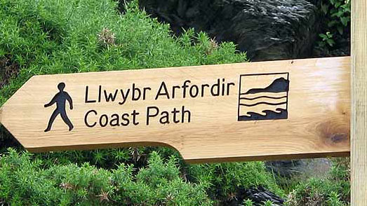 Ceredigion coastal path signpost