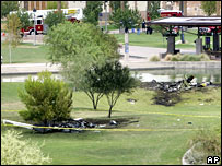 Destroços de helicóptero que caiu nos EUA