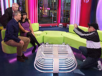 The Pet Shop Boys taking a photo in the studio