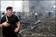 Wreakage caused by the bomb blast