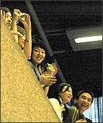 Supporters watching the basketball