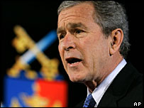 Bush durante o discurso desta terça-feira