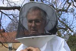 Craig is collecting his first batch of honey...