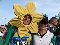 Great North Runner running for Marie Curie