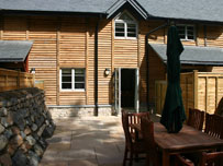 The time-share houses built at Trelowarren