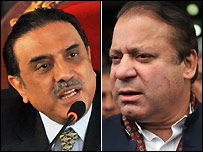 نواز شریف (راست) و آصف زرداری
