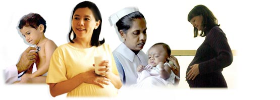 Image of mothers and health workers