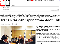 عکس نشريه آلمانی بيلد، گفت و گو با اهود اولمرت