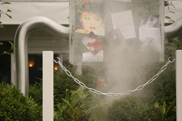 Artificial cloud obscures the view in Nigel Jones's garden