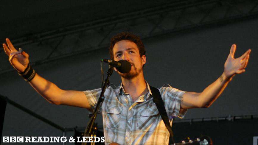 Frank Turner performs on the Introducing stage at Reading and Leeds 2009