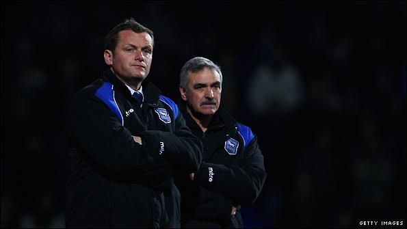 Jim Magilton (left) and his assistant John Gorman have both left the club