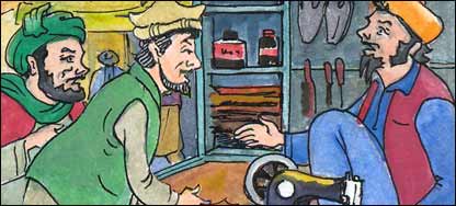 جانداد با مهمانانش