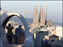 Vista de Barcelona, com a igreja da Sagrada Família
